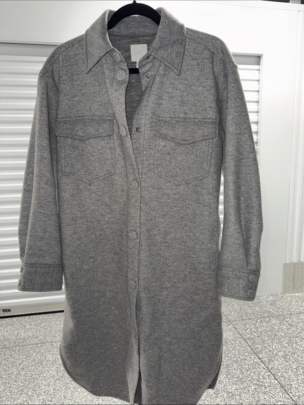 H&M Gray Long Shacket Jacket XS